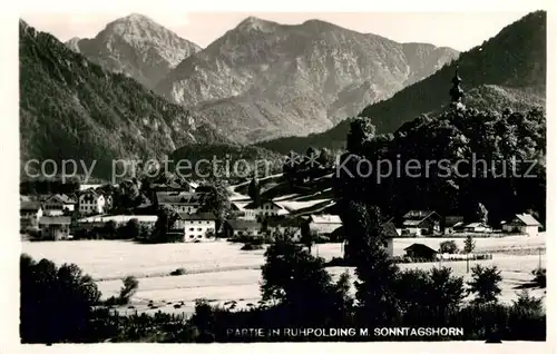 AK / Ansichtskarte Ruhpolding mit Sonntagshorn Kat. Ruhpolding