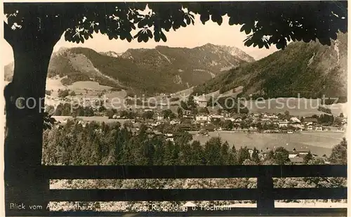 AK / Ansichtskarte Ruhpolding Blick vom Alpengasthaus Brandler mit Hochfelln Kat. Ruhpolding