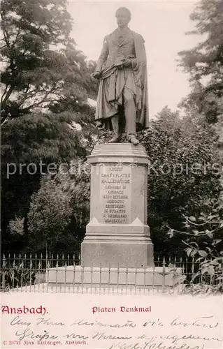 AK / Ansichtskarte Ansbach Mittelfranken Platendenkmal  Kat. Ansbach