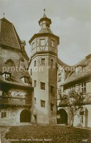 AK / Ansichtskarte Ansbach Mittelfranken Hof Unterer Markt Kat. Ansbach