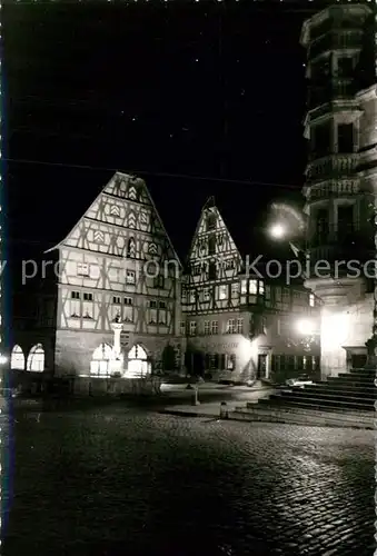 AK / Ansichtskarte Rothenburg Tauber Feuerwerk Markt Nacht Kat. Rothenburg ob der Tauber