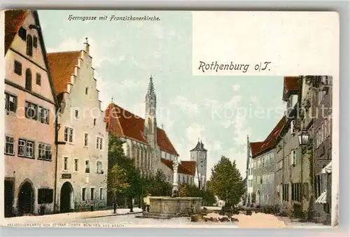 AK / Ansichtskarte Rothenburg Tauber Herrngasse Franziskanerkirche Kuenstlerkarte Kat. Rothenburg ob der Tauber