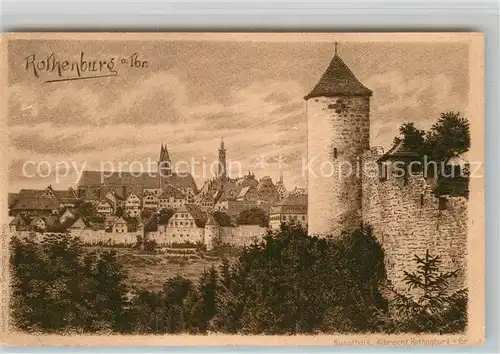 AK / Ansichtskarte Rothenburg Tauber Turm Panorama Kat. Rothenburg ob der Tauber