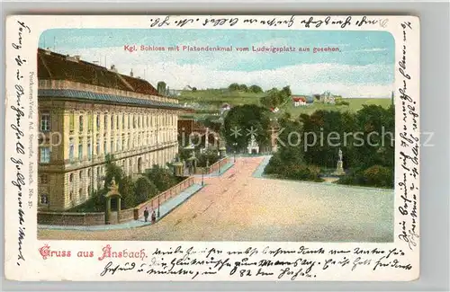 AK / Ansichtskarte Ansbach Mittelfranken Schloss Platendenkmal  Kat. Ansbach