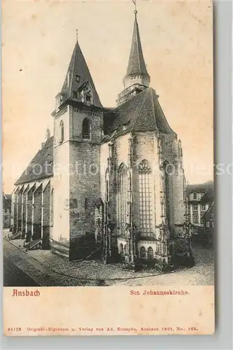 AK / Ansichtskarte Ansbach Mittelfranken Johanniskirche Kat. Ansbach