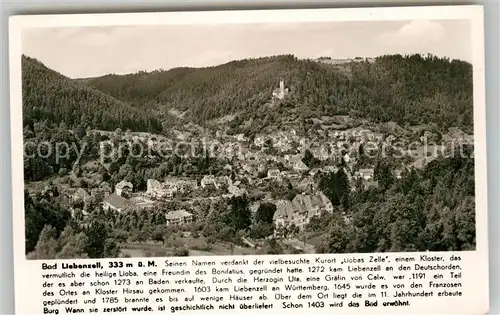 AK / Ansichtskarte Bad Liebenzell Panorama mit Burg Kat. Bad Liebenzell