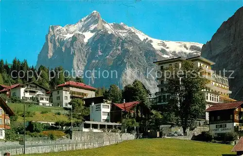 AK / Ansichtskarte Grindelwald mit Blick zum Wetterhorn Berner Alpen Kat. Grindelwald