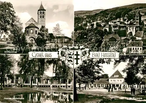 AK / Ansichtskarte Bad Hersfeld Stiftsruine Neues Badehaus Kurpark  Kat. Bad Hersfeld