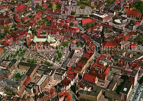 AK / Ansichtskarte Muenster Westfalen Fliegeraufnahme Dom Lambertikirche Prinzipalmarkt Kat. Muenster