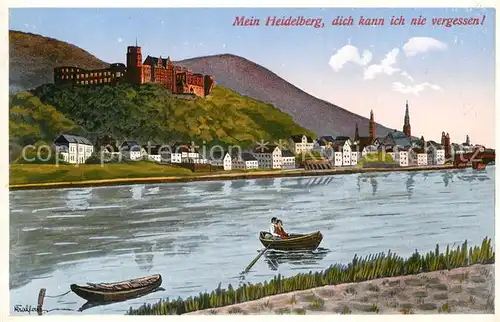 AK / Ansichtskarte Heidelberg Neckar Schloss Neckarpartie Kat. Heidelberg