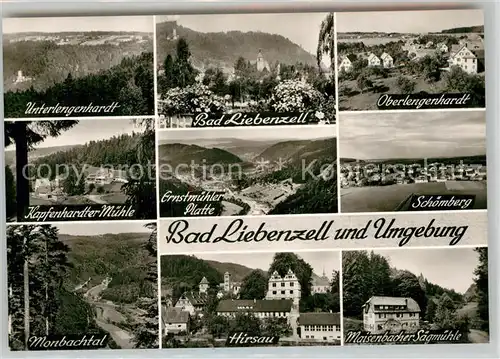 AK / Ansichtskarte Bad Liebenzell Unterlengenhardt Kapfenhardter Muehle Monbachtal Ernstmuehler Platte Schoemberg Hirsau Maisenbacher Saegmuehle Kat. Bad Liebenzell