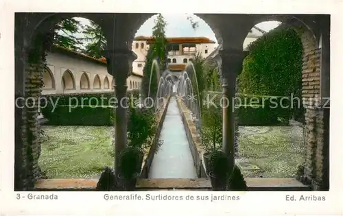 AK / Ansichtskarte Granada Andalucia Generalife Surtidores de sus jardines Kat. Granada