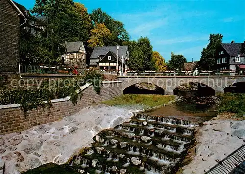 AK / Ansichtskarte Bad Berleburg Bruecke Wasserfall Kat. Bad Berleburg