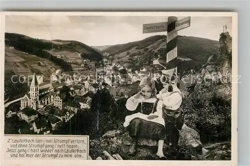 AK / Ansichtskarte Lauterbach Schwarzwald Wegweiser Panorama Kat. Lauterbach