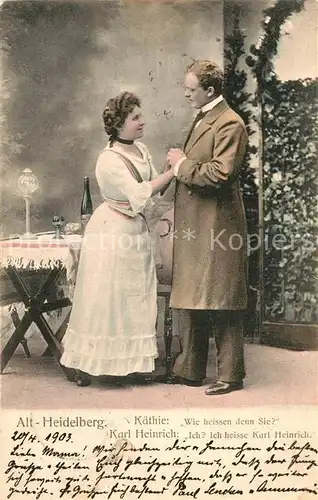 AK / Ansichtskarte Heidelberg Neckar Kaethie und Karl Heinrich Schauspiel Kat. Heidelberg