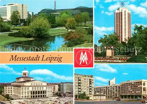 AK / Ansichtskarte Leipzig Schwanenteich Interhotel Bahnhof Wohnhochhaus Opernhaus Karl Marx Platz Bayerischer Platz Kat. Leipzig