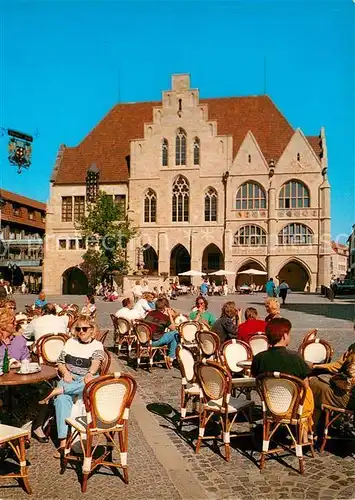 AK / Ansichtskarte Hildesheim Marktplatz Rathaus Strassencafe Kat. Hildesheim