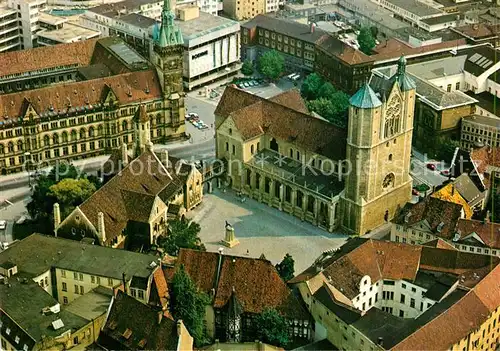 AK / Ansichtskarte Braunschweig Burgplatz Rathaus Fliegeraufnahme Kat. Braunschweig