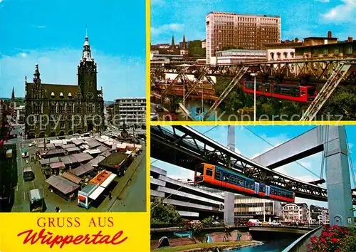 AK / Ansichtskarte Wuppertal Schwebebahn Rathaus  Kat. Wuppertal