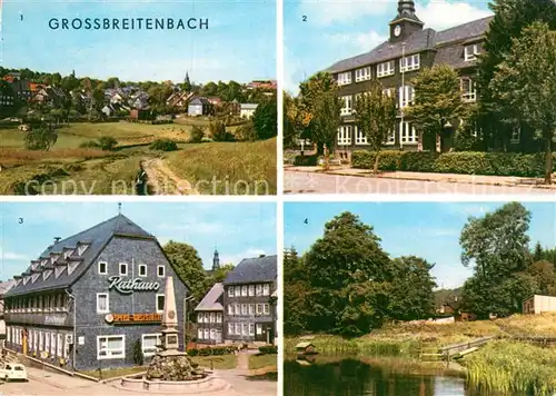 AK / Ansichtskarte Grossbreitenbach Thueringen Teilansicht Polytechnische Oberschule Theo Neubauer Karl Marx Platz Grundsmuehle Kat. Grossbreitenbach