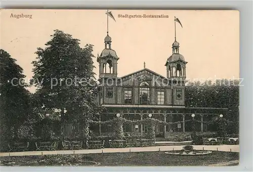 AK / Ansichtskarte Augsburg Stadtgarten Restauration Kat. Augsburg