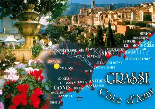 AK / Ansichtskarte Grasse Alpes Maritimes Lageplan Kat. Grasse