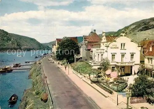 AK / Ansichtskarte Assmannshausen Rhein Hotel Schoen Kat. Ruedesheim am Rhein