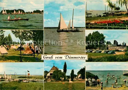 AK / Ansichtskarte Duemmersee Mecklenburg Vorpommern Segelboote Camping 