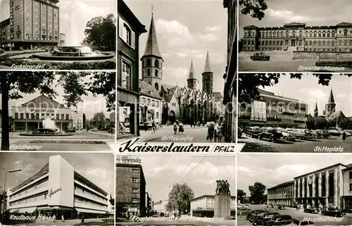 AK / Ansichtskarte Kaiserslautern Gewerbe Museum Fackelrondell Pfalztheater Kaufhaus Hansa Kat. Kaiserslautern