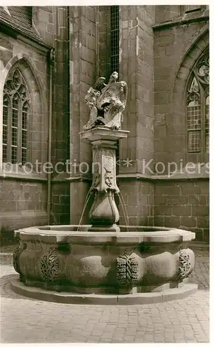 AK / Ansichtskarte Kaiserslautern Brunnen an der Stiftskirche  Kat. Kaiserslautern