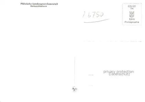 AK / Ansichtskarte Kaiserslautern Pf?lzische Landesgewerbeanstalt  Kat. Kaiserslautern