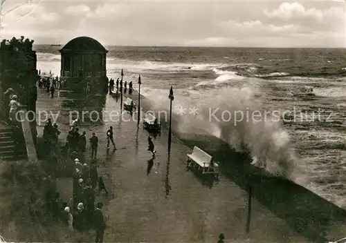 AK / Ansichtskarte Borkum Nordseebad Springflut an der Wandelhalle  Kat. Borkum