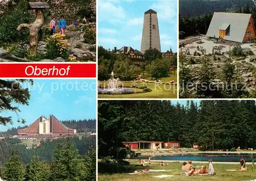 AK / Ansichtskarte Oberhof Thueringen Botanischer Garten Gebirgsflora FDGB Erholungsheime Interhotel Panorama Freibad Kat. Oberhof Thueringen