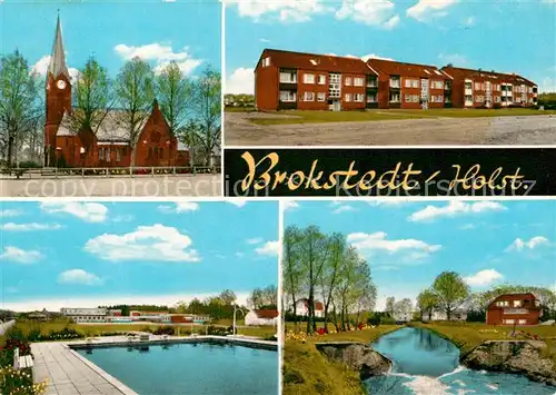 AK / Ansichtskarte Brokstedt Kirche Schwimmbad Wohnhaeuser Kat. Brokstedt