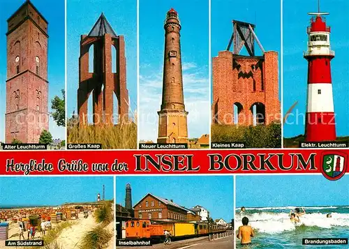 AK / Ansichtskarte Borkum Nordseebad Leuchtturm Grosses Kaap Suedstrand Kat. Borkum