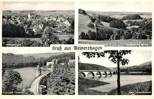 AK / Ansichtskarte Meinerzhagen Stadtpanorama Talbruecke bei Scherl Versetalsperre Fuerwiger Talsperre Kat. Meinerzhagen