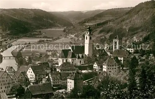 AK / Ansichtskarte Horb Neckar Fliegeraufnahme Kirchenpartie Kat. Horb am Neckar