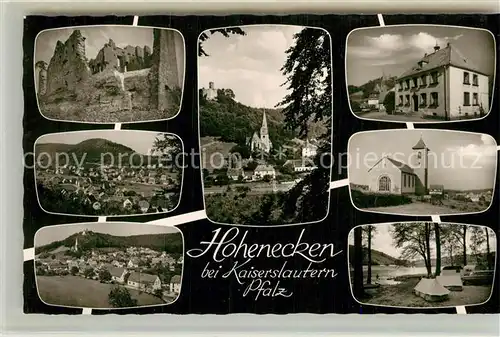 AK / Ansichtskarte Hohenecken Burgruine Teilansicht Kirche Campingplatz  Kat. Kaiserslautern