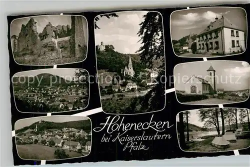 AK / Ansichtskarte Hohenecken Burgruine Teilansicht Gasthaus Campingplatz Kirche Kat. Kaiserslautern