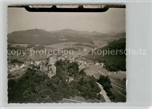 AK / Ansichtskarte Erlenbach Bad Bergzabern Fliegeraufnahme Burg Kat. Bad Bergzabern