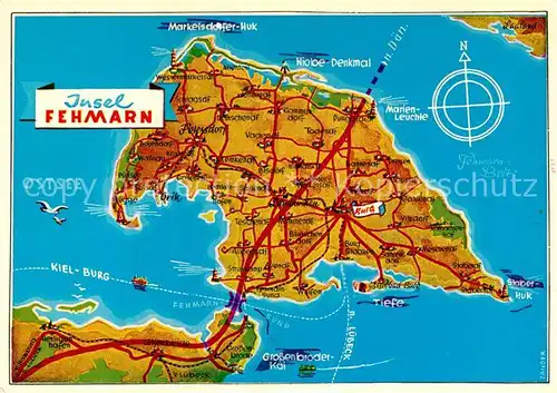 AK / Ansichtskarte Insel Fehmarn Inselkarte Kat. Fehmarn