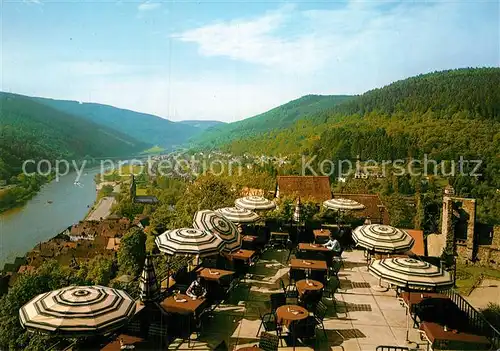 AK / Ansichtskarte Hirschhorn Neckar Schloss Hotel auf der Burg Terrasse Kat. Hirschhorn (Neckar)