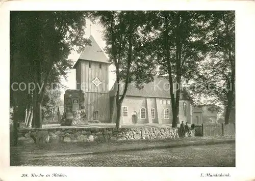 AK / Ansichtskarte Mueden oertze Kirche Kuenstler Mundschenk Kat. Fassberg