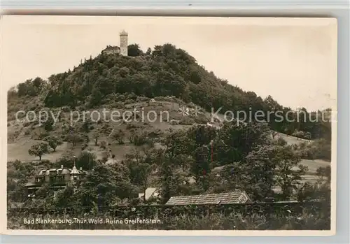 AK / Ansichtskarte Blankenburg Bad Ruine Greifenstein Kat. Bad Blankenburg