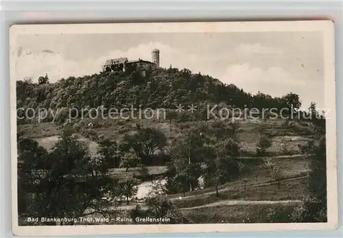 AK / Ansichtskarte Blankenburg Bad Ruine Greifenstein Kat. Bad Blankenburg