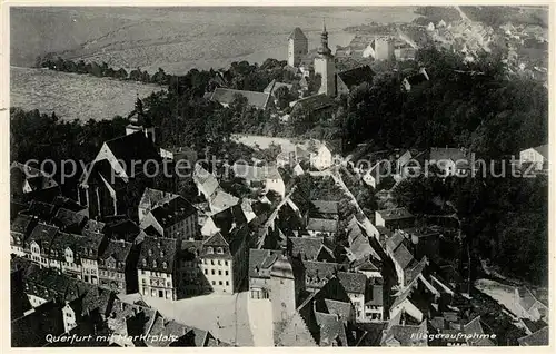 AK / Ansichtskarte Querfurt Fliegeraufnahme mit Marktplatz Kat. Querfurt