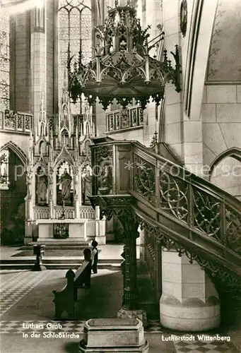 AK / Ansichtskarte Wittenberg Lutherstadt Luthers Grab in der Schlosskirche Kanzel Kat. Wittenberg