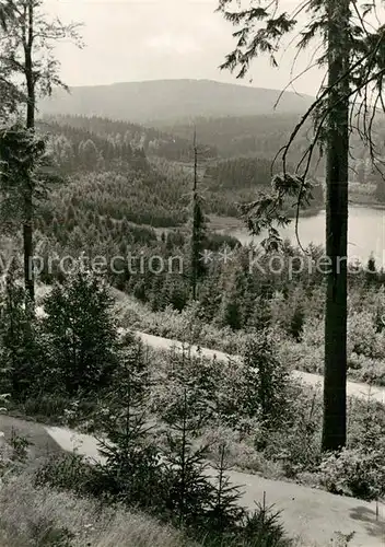 AK / Ansichtskarte Sosa Erzgebirge Blick ueber die Talsperre zum Auersberg Landschaftspanorama Kat. Sosa