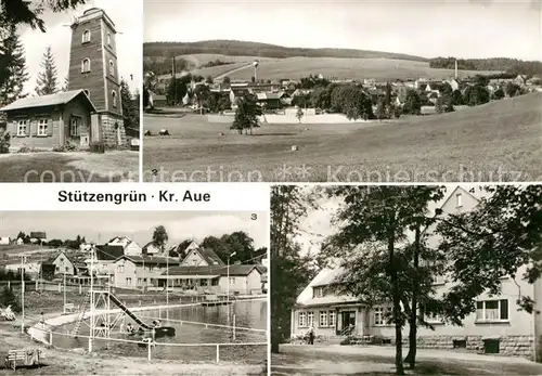 AK / Ansichtskarte Stuetzengruen Aussichtsturm Kuhberg Teilansicht Naherholungszentrum Berggaststaette Kat. Stuetzengruen