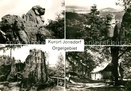 AK / Ansichtskarte Jonsdorf Kurort Zittauer Gebirge Felsformationen Bernhardiner Hennigsaeule Orgel Bergschmiede Kat. Kurort Jonsdorf